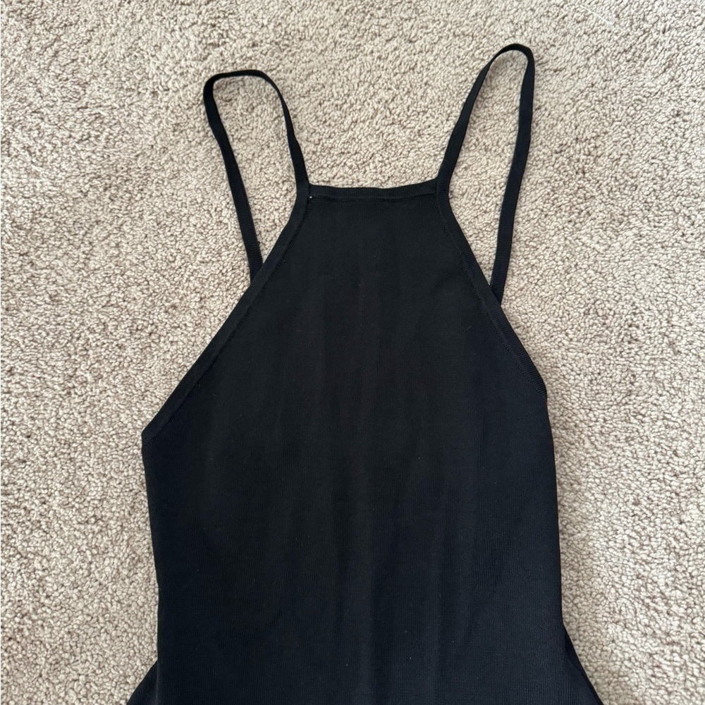 Sandro- Black High Cut Thin Strap Mini Dress - Picture 3 of 6